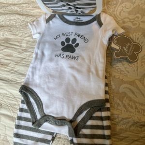 6 month onesie with pants, hat, socks